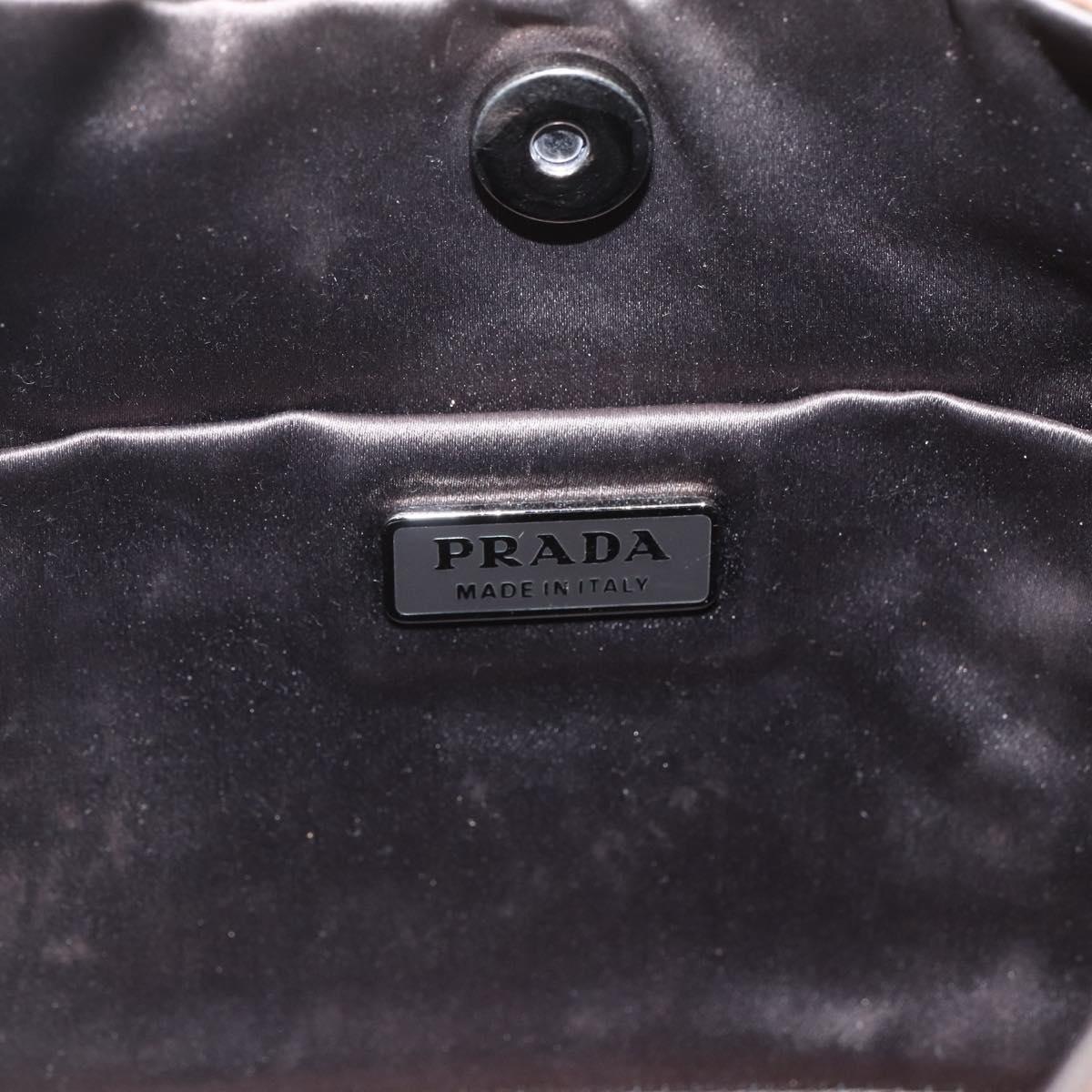 PRADA Shoulder Bag Nylon Beige Gold Auth 162843