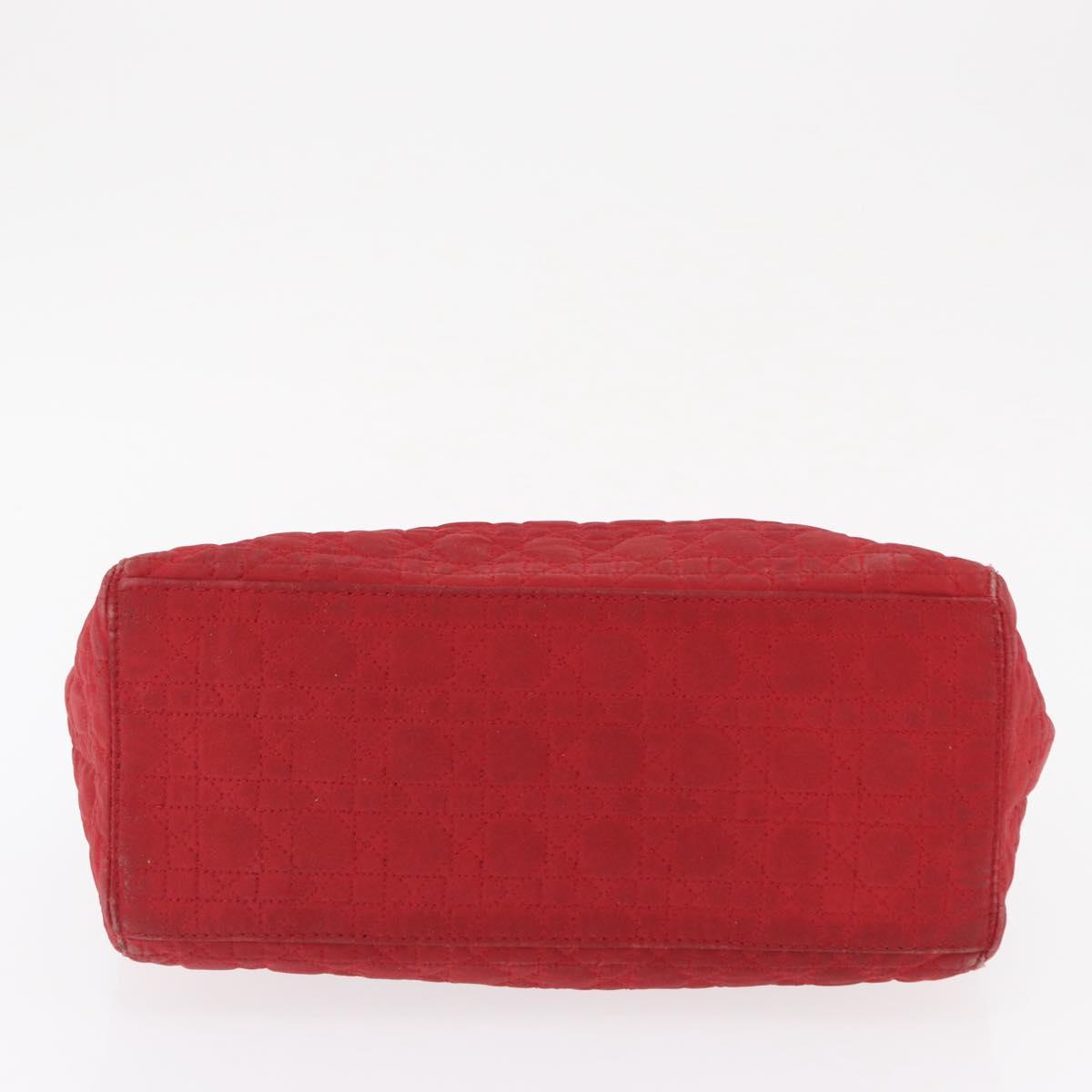 Christian Dior Canage Hand Bag Red Gold Auth 162850