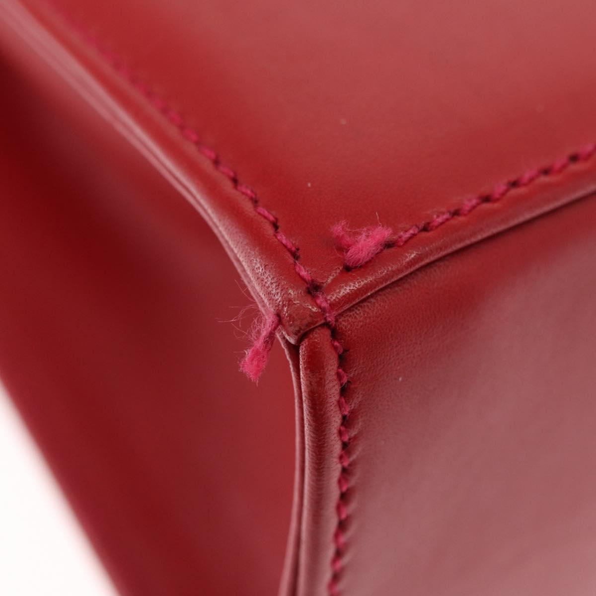 Salvatore Ferragamo Vala Hand Bag Leather 2way Red Gold Auth 162854