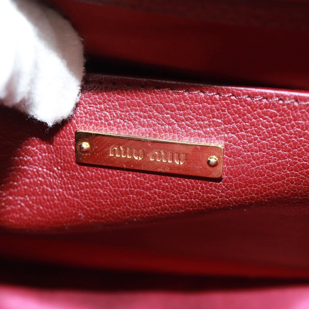 Miu Miu Hand Bag Velor 2way Red Gold Auth 162863SAV