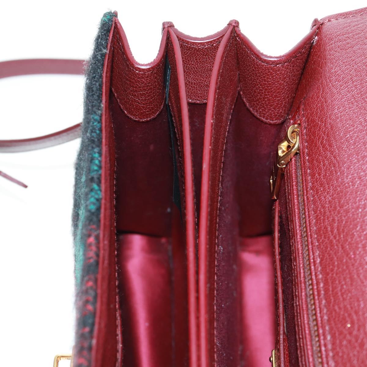 Miu Miu Hand Bag Velor 2way Red Gold Auth 162863SAV