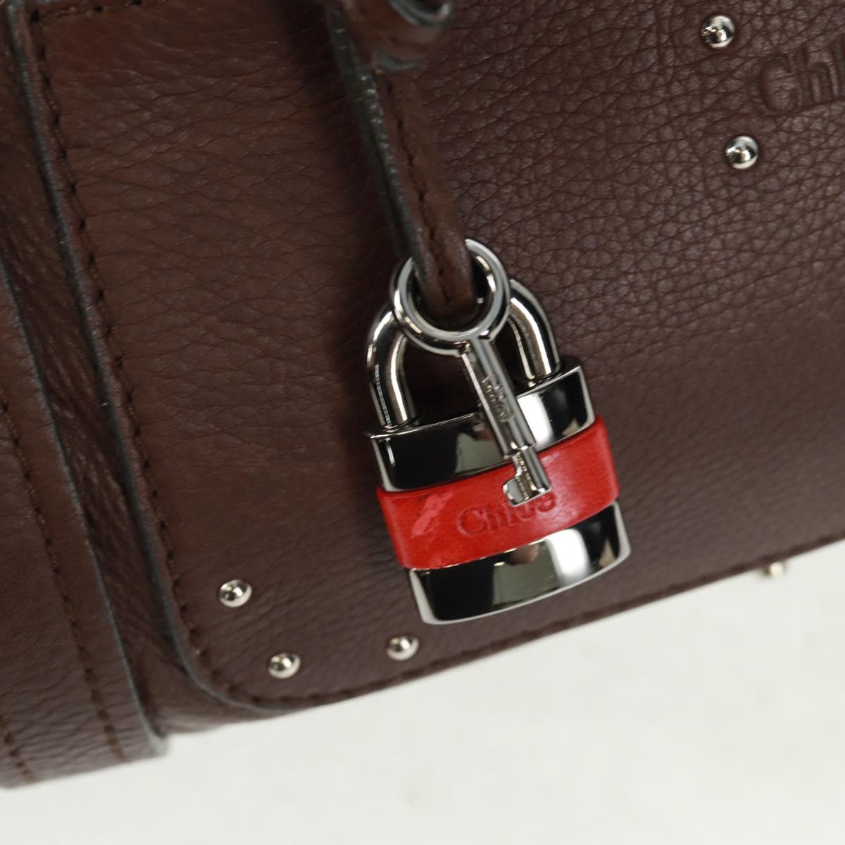 Chloe Mr Paddington Hand Bag Leather Brown Silver Auth 162866V