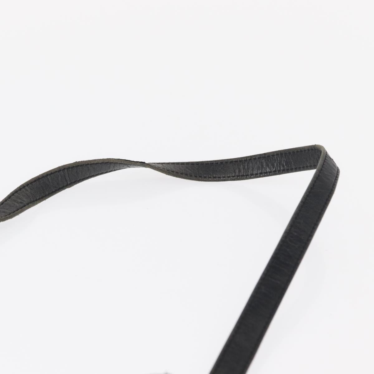 SAINT LAURENT Shoulder Bag Leather Black Gold Auth 162867
