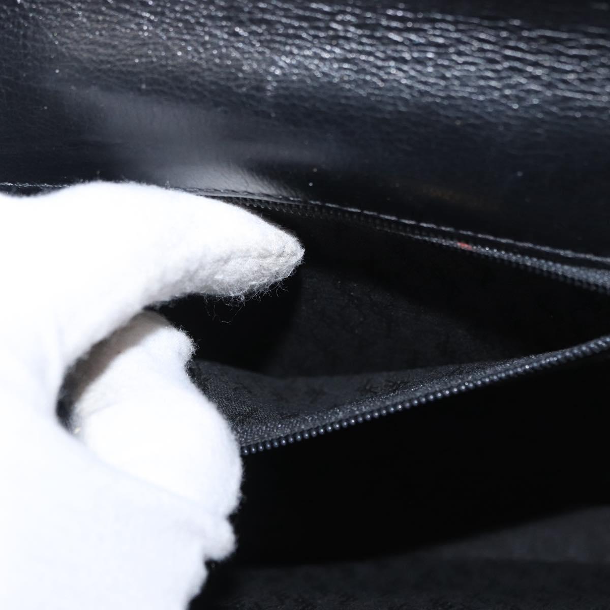 SAINT LAURENT Cassandra Hand Bag Leather Black Gold Auth 162868