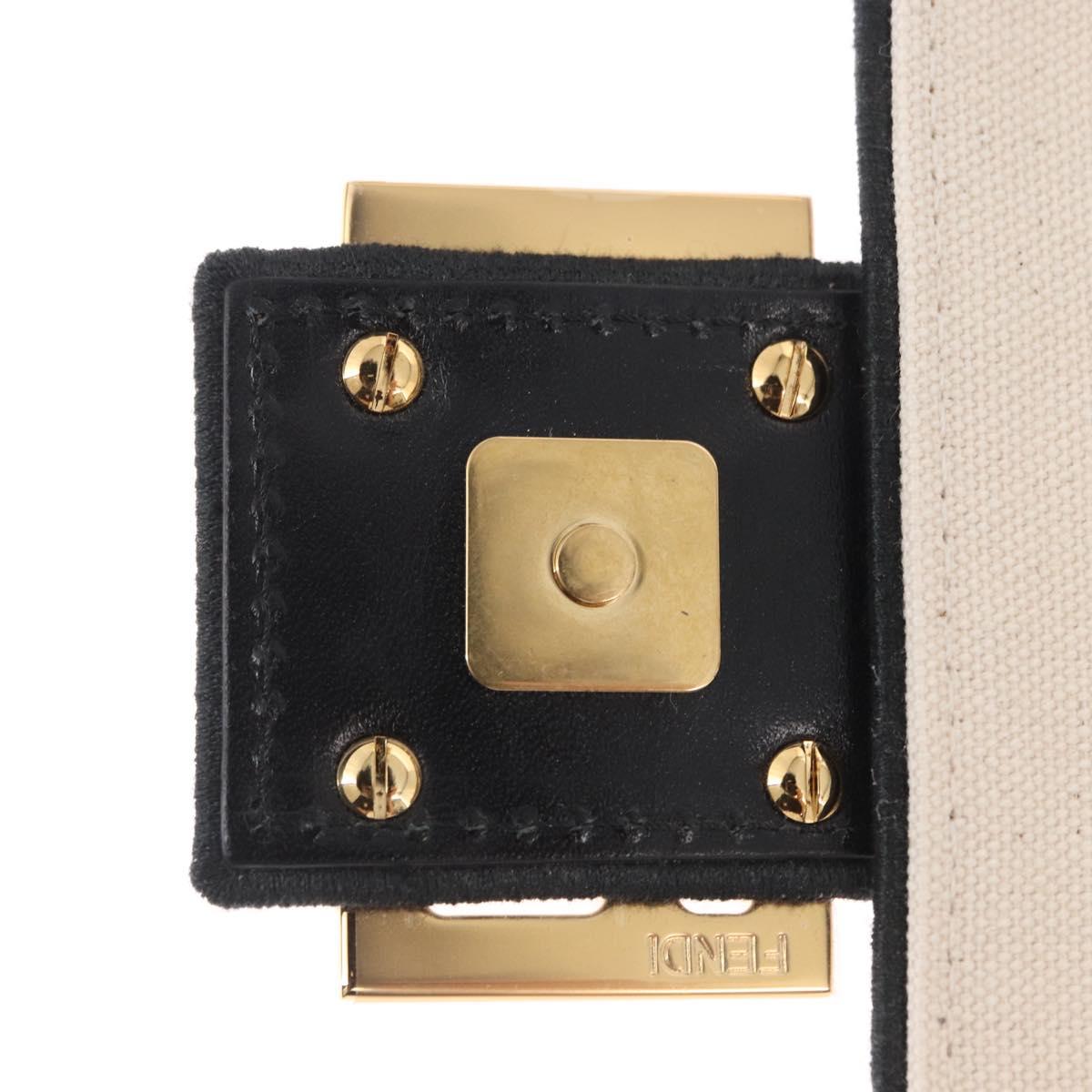 FENDI Zucca Canvas Mamma Baguette Shoulder Bag Multicolor Gold Auth 162870SM