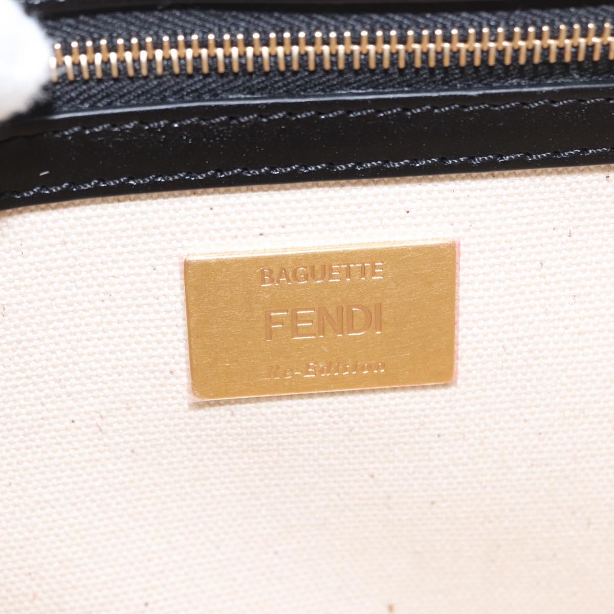 FENDI Zucca Canvas Mamma Baguette Shoulder Bag Multicolor Gold Auth 162870SM