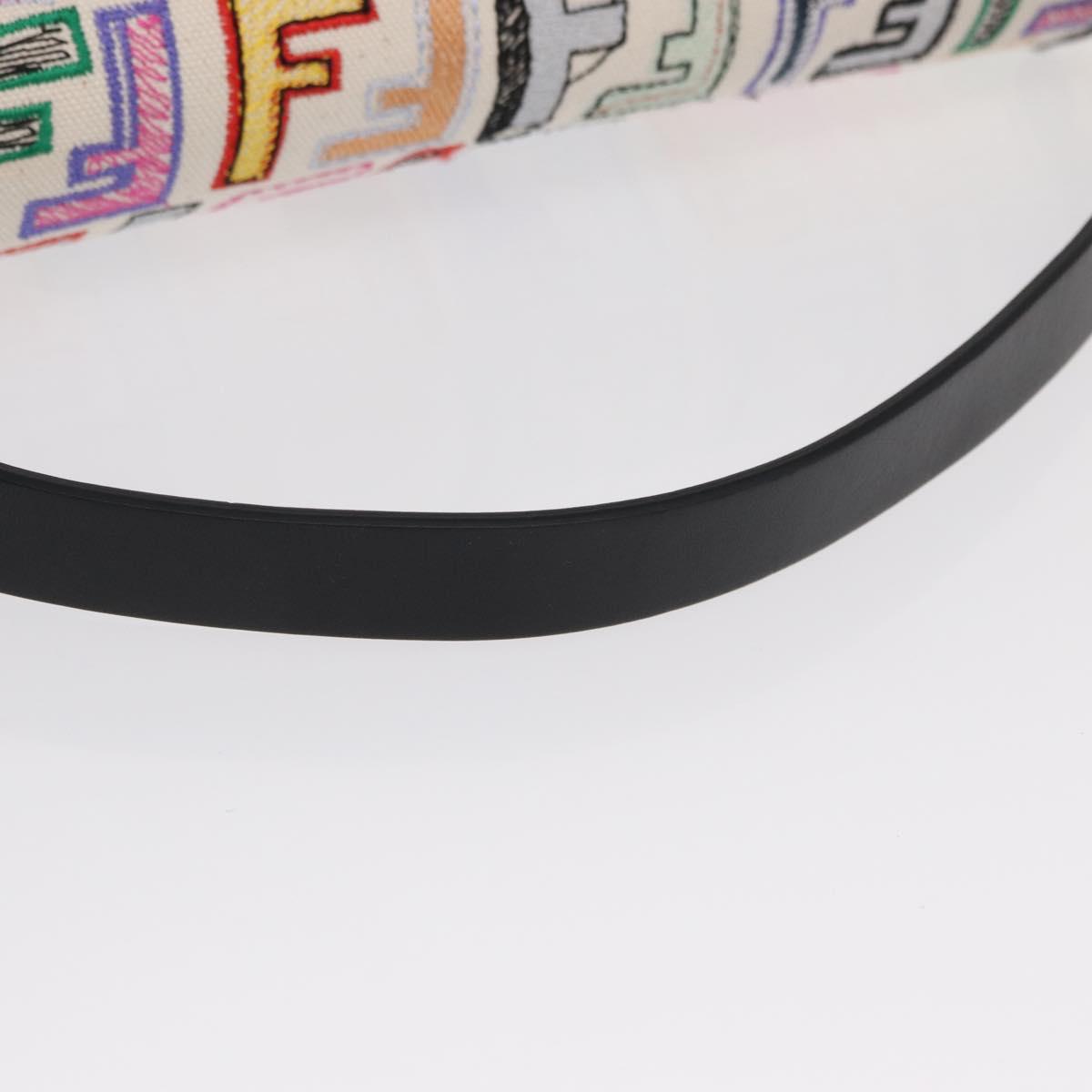 FENDI Zucca Canvas Mamma Baguette Shoulder Bag Multicolor Gold Auth 162870SM