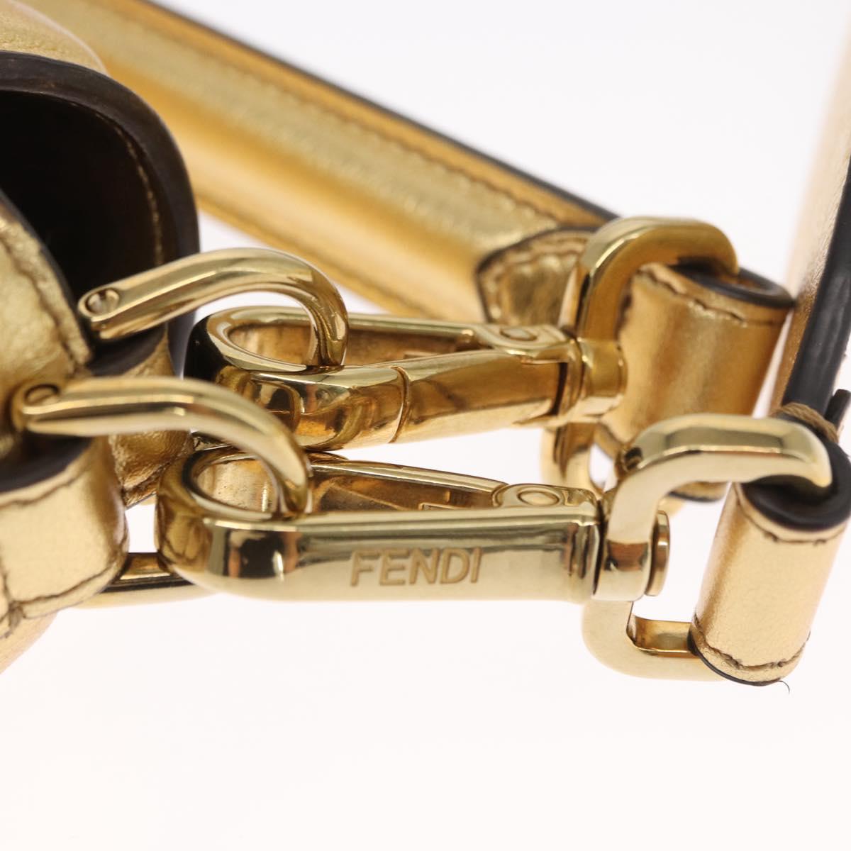 FENDI Zucca Canvas Mamma Baguette Shoulder Bag Gold Auth 162871SM