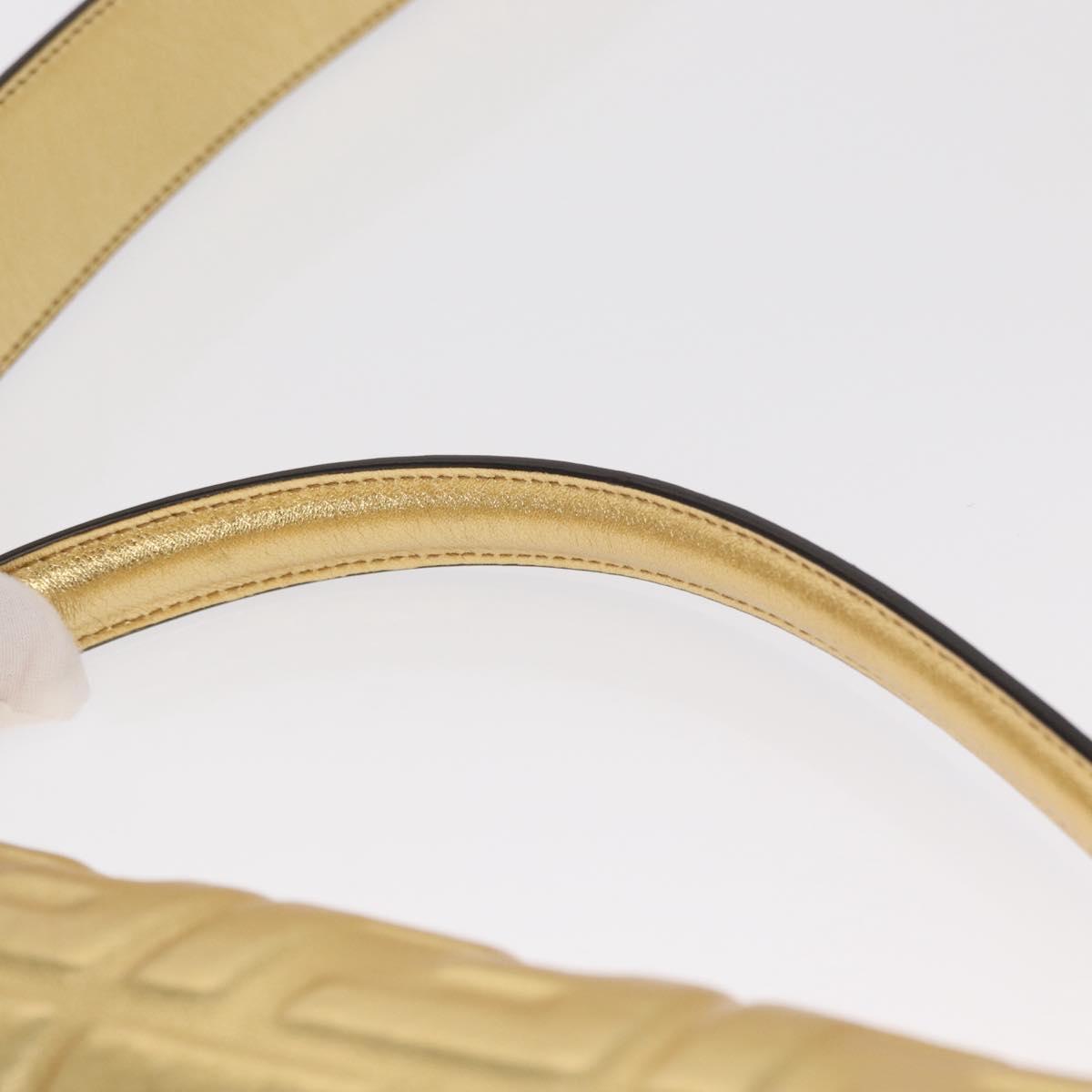 FENDI Zucca Canvas Mamma Baguette Shoulder Bag Gold Auth 162871SM