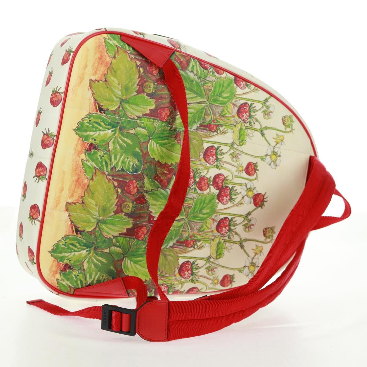 GUCCI Children's Strawberry Fairy Backpack PVC Red Silver 433578 Auth 162873SAM