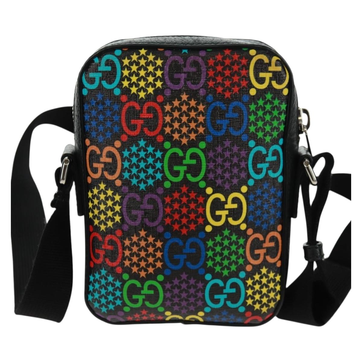 GUCCI GG Psychedelic Shoulder Bag Multicolor Silver 598103 Auth 162874M