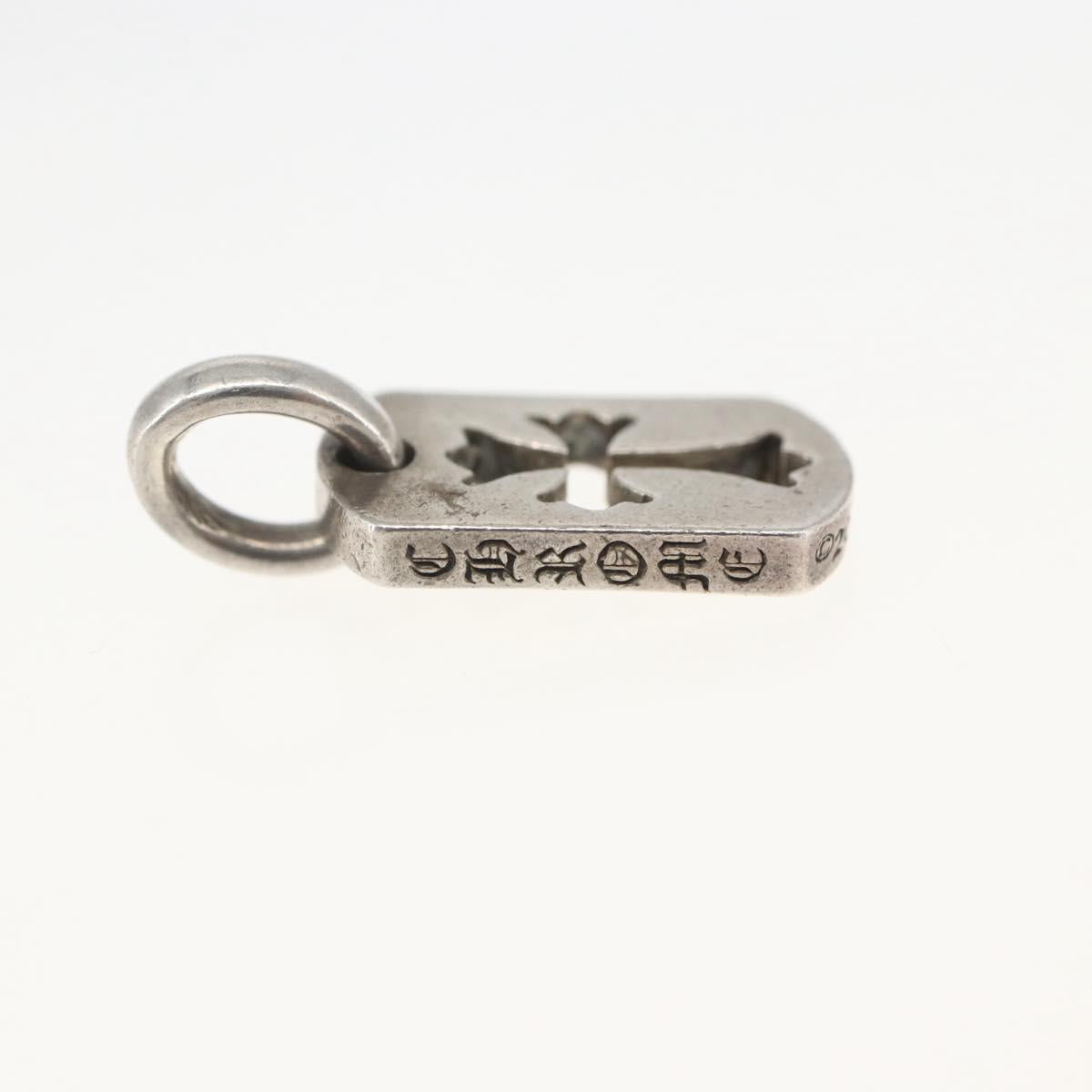 Chrome Hearts Tiny Cutout Cross Dog Tag Pendant Top Ag925 Silver Auth 162888SM