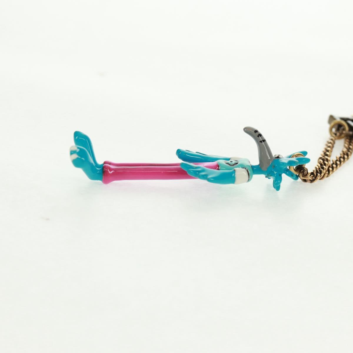 LOUIS VUITTON Zoom-kun LV Animals Necklace metal Gold Tone MP2928 Auth 162894M