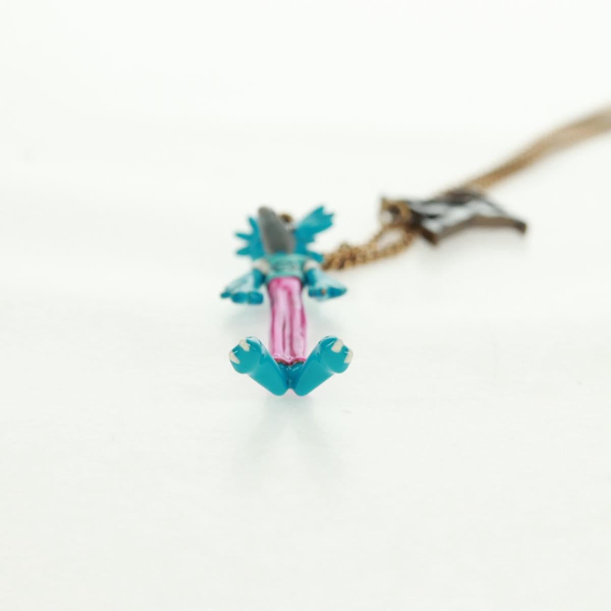 LOUIS VUITTON Zoom-kun LV Animals Necklace metal Gold Tone MP2928 Auth 162894M