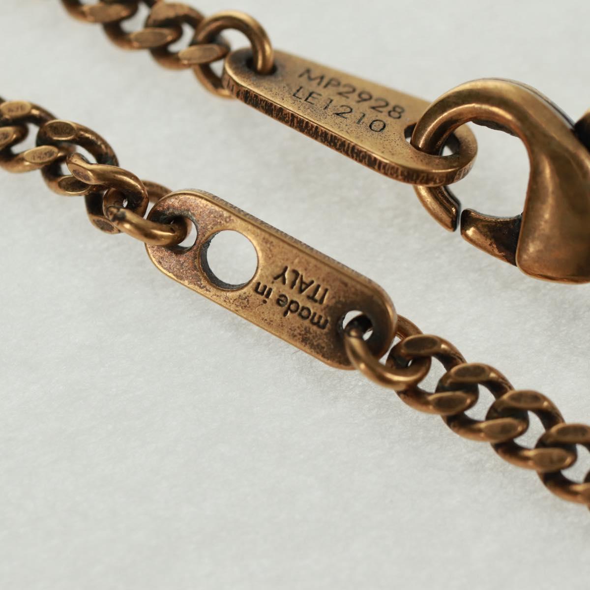 LOUIS VUITTON Zoom-kun LV Animals Necklace metal Gold Tone MP2928 Auth 162894M