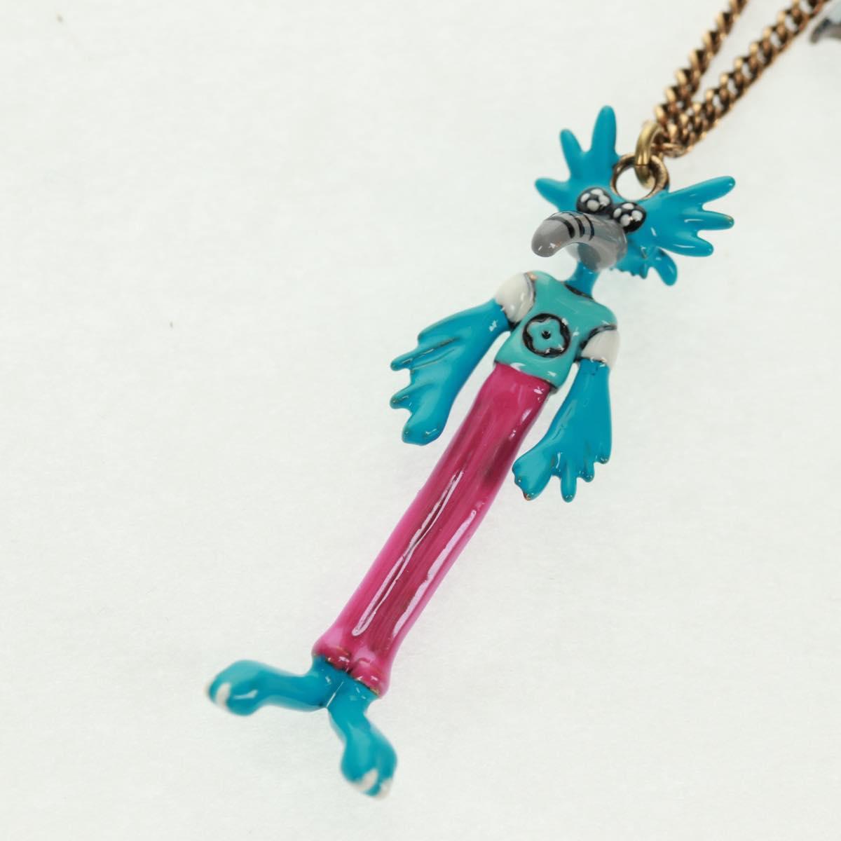 LOUIS VUITTON Zoom-kun LV Animals Necklace metal Gold Tone MP2928 Auth 162894M