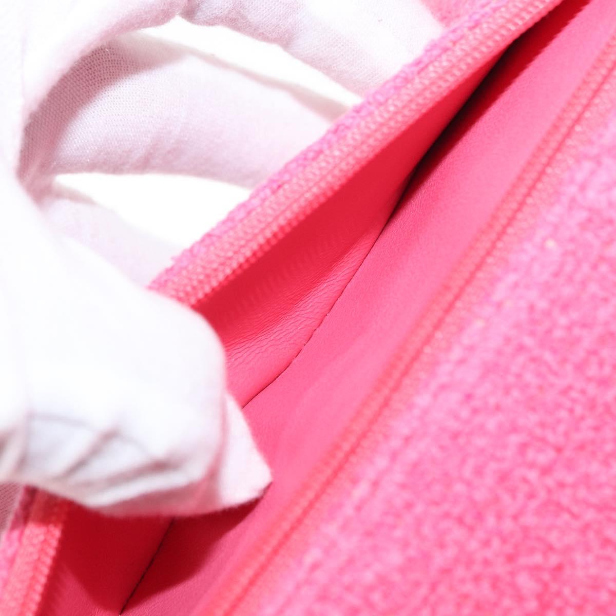 CHANEL Matelasse25 Chain Shoulder Bag Tweed Pink Silver CC Auth 162900SM