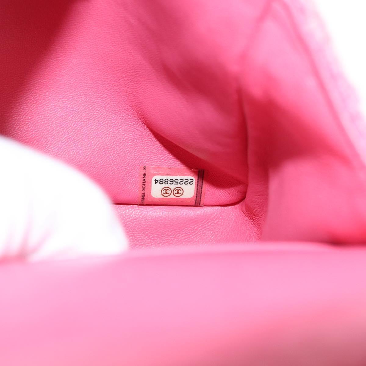 CHANEL Matelasse25 Chain Shoulder Bag Tweed Pink Silver CC Auth 162900SM