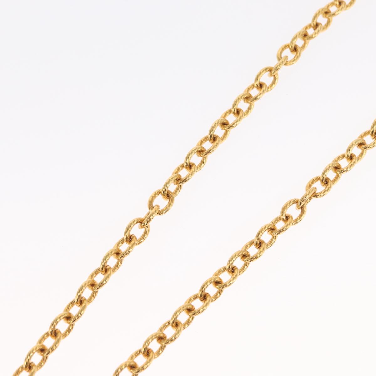 CHANEL Necklace metal Gold CC Auth 162902SM