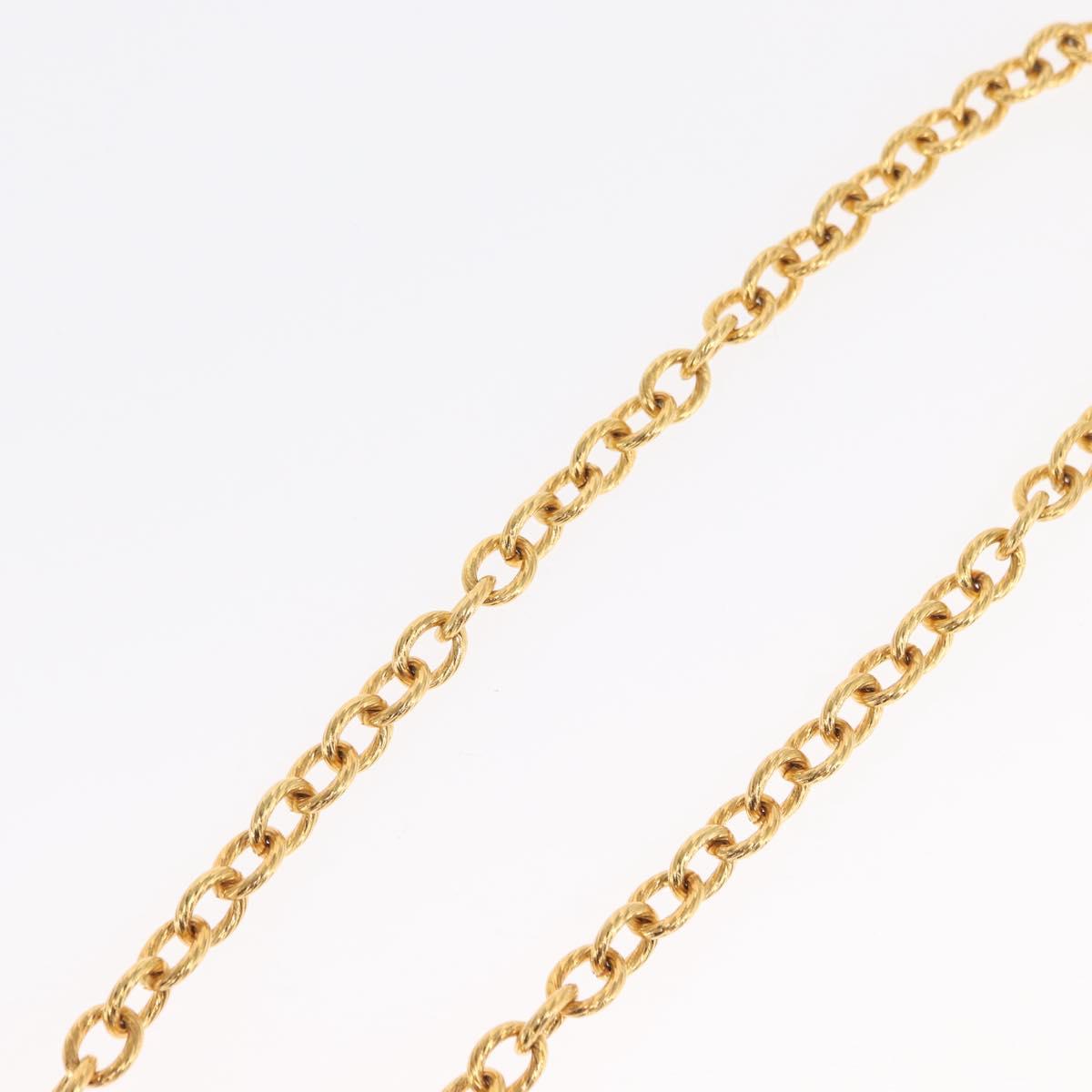 CHANEL Necklace metal Gold CC Auth 162902SM