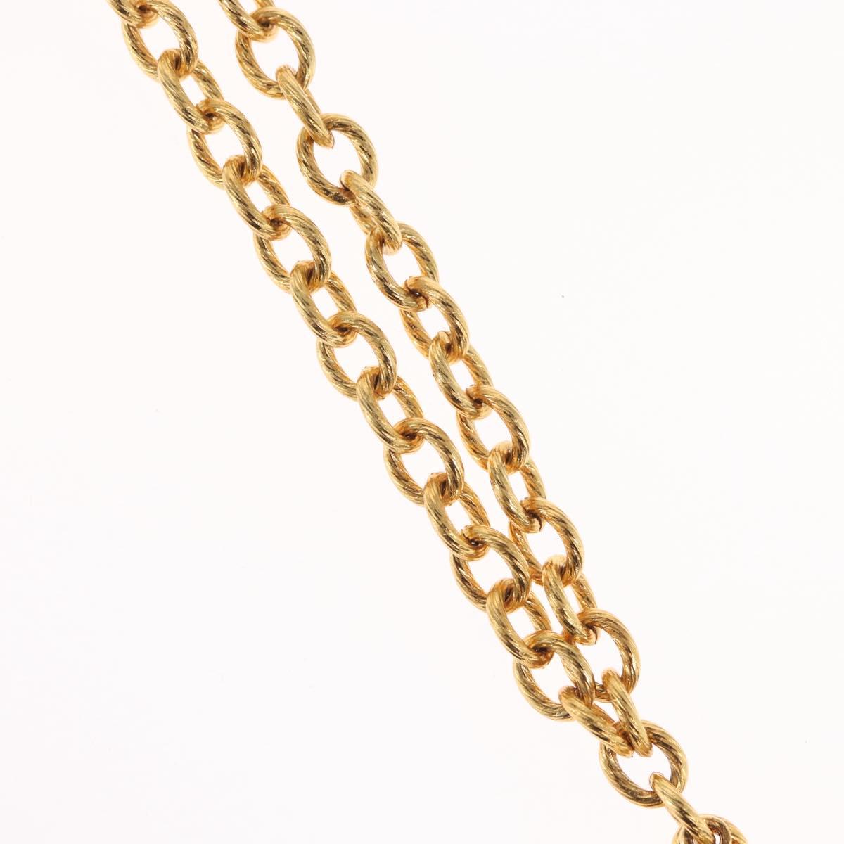 CHANEL Necklace metal Gold CC Auth 162902SM