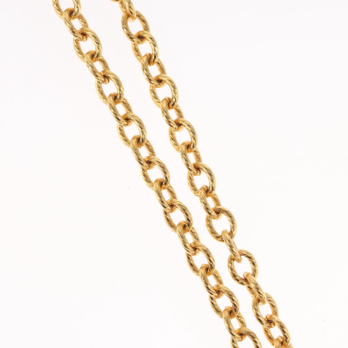 CHANEL Necklace metal Gold CC Auth 162902SM