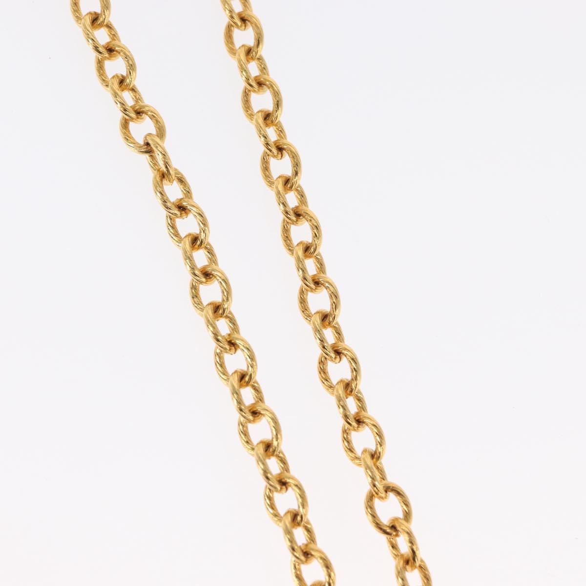 CHANEL Necklace metal Gold CC Auth 162902SM