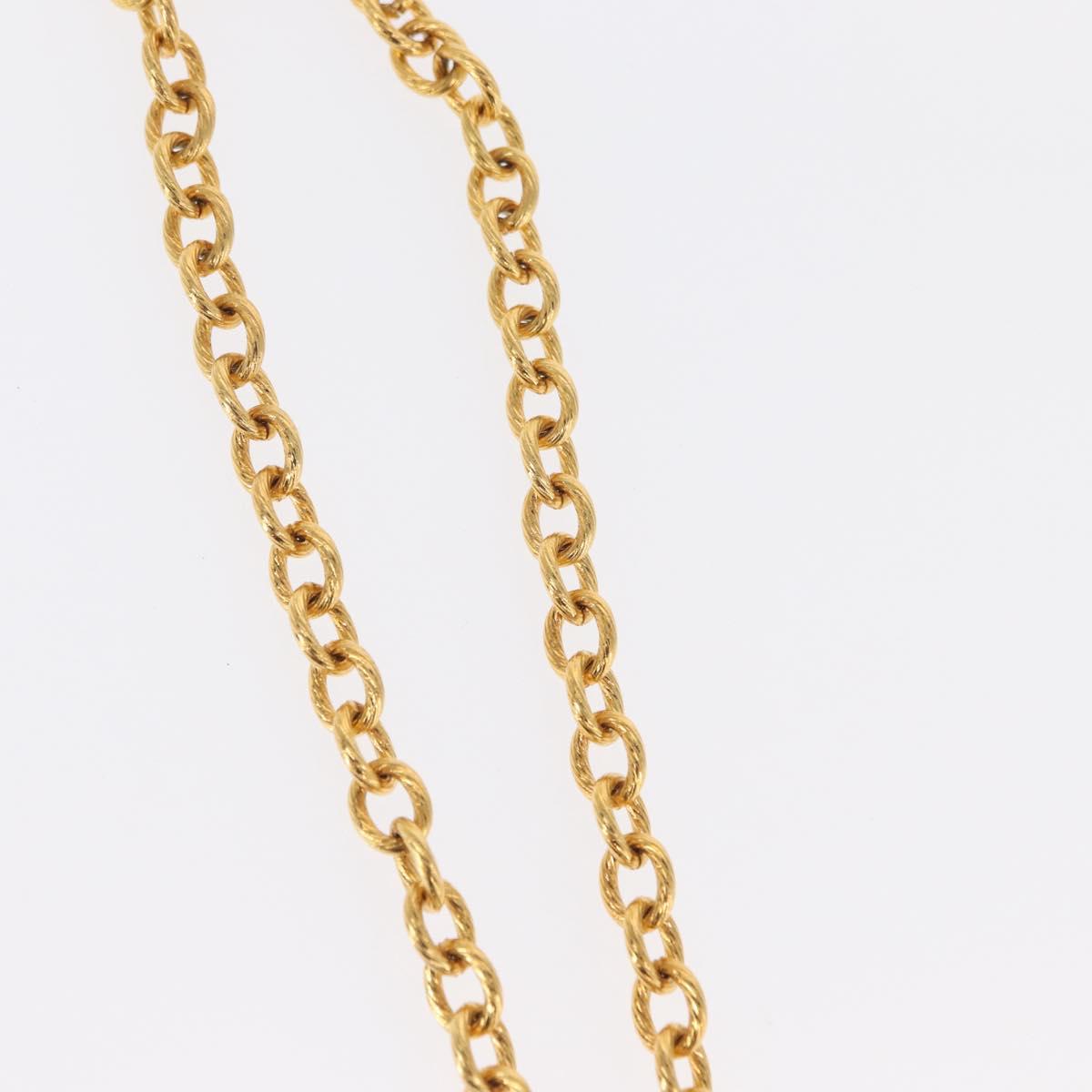 CHANEL Necklace metal Gold CC Auth 162902SM