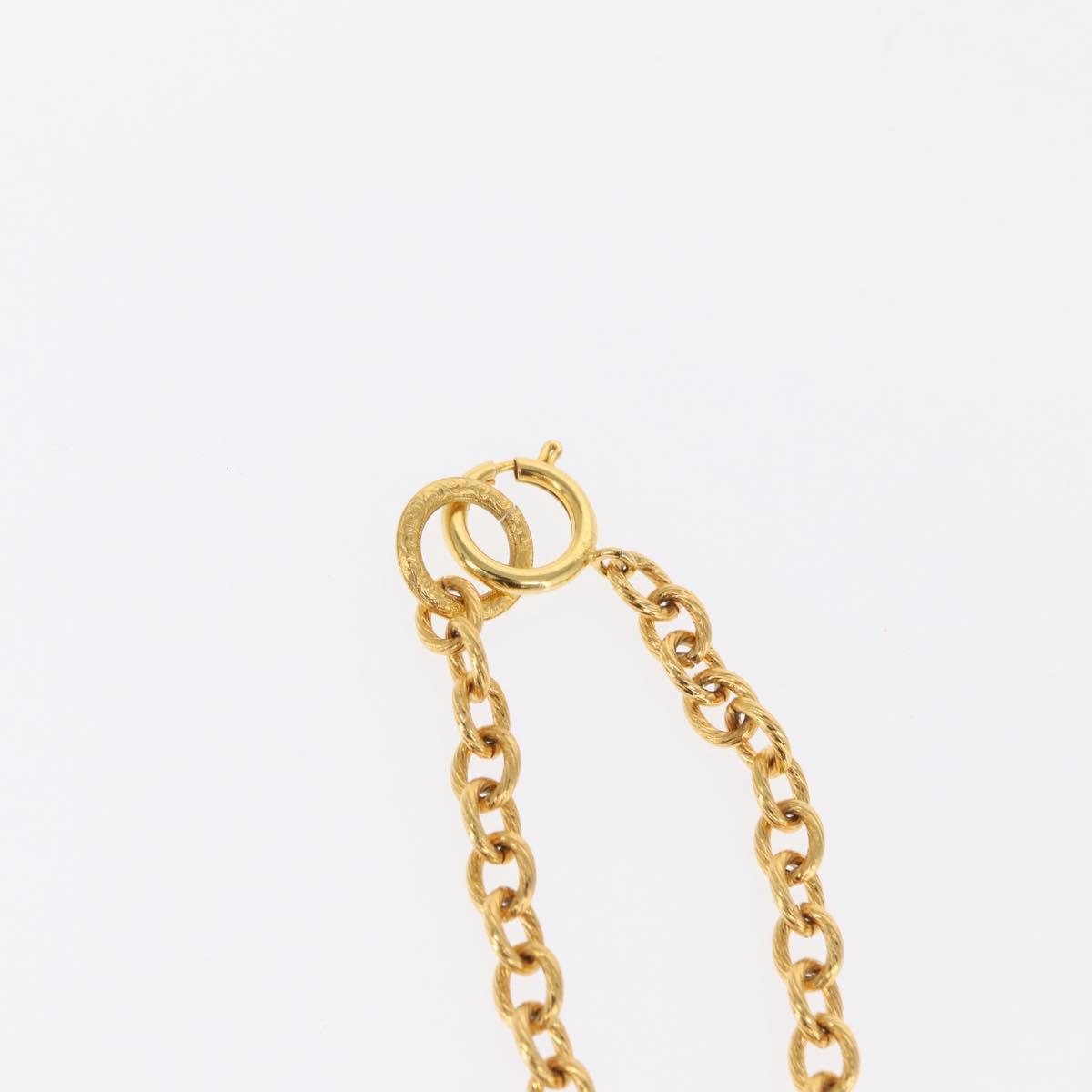 CHANEL Necklace metal Gold CC Auth 162902SM