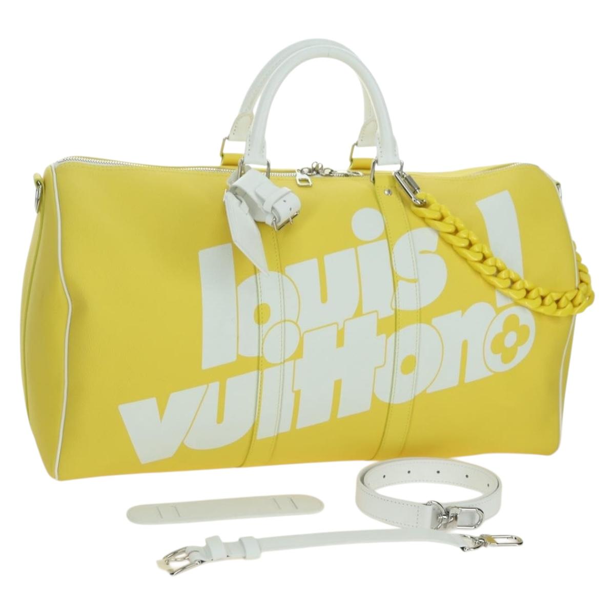 LOUIS VUITTON Everyday Keepall Bandouliere 50 Bag Yellow M58748 LV Auth 162906SM
