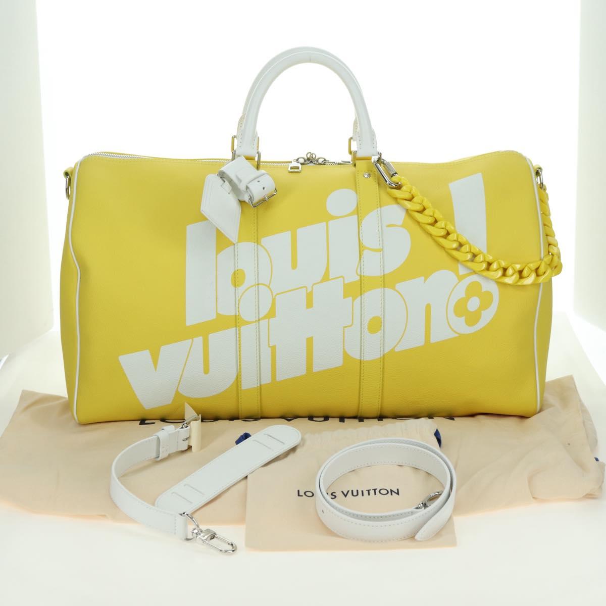 LOUIS VUITTON Everyday Keepall Bandouliere 50 Bag Yellow M58748 LV Auth 162906SM