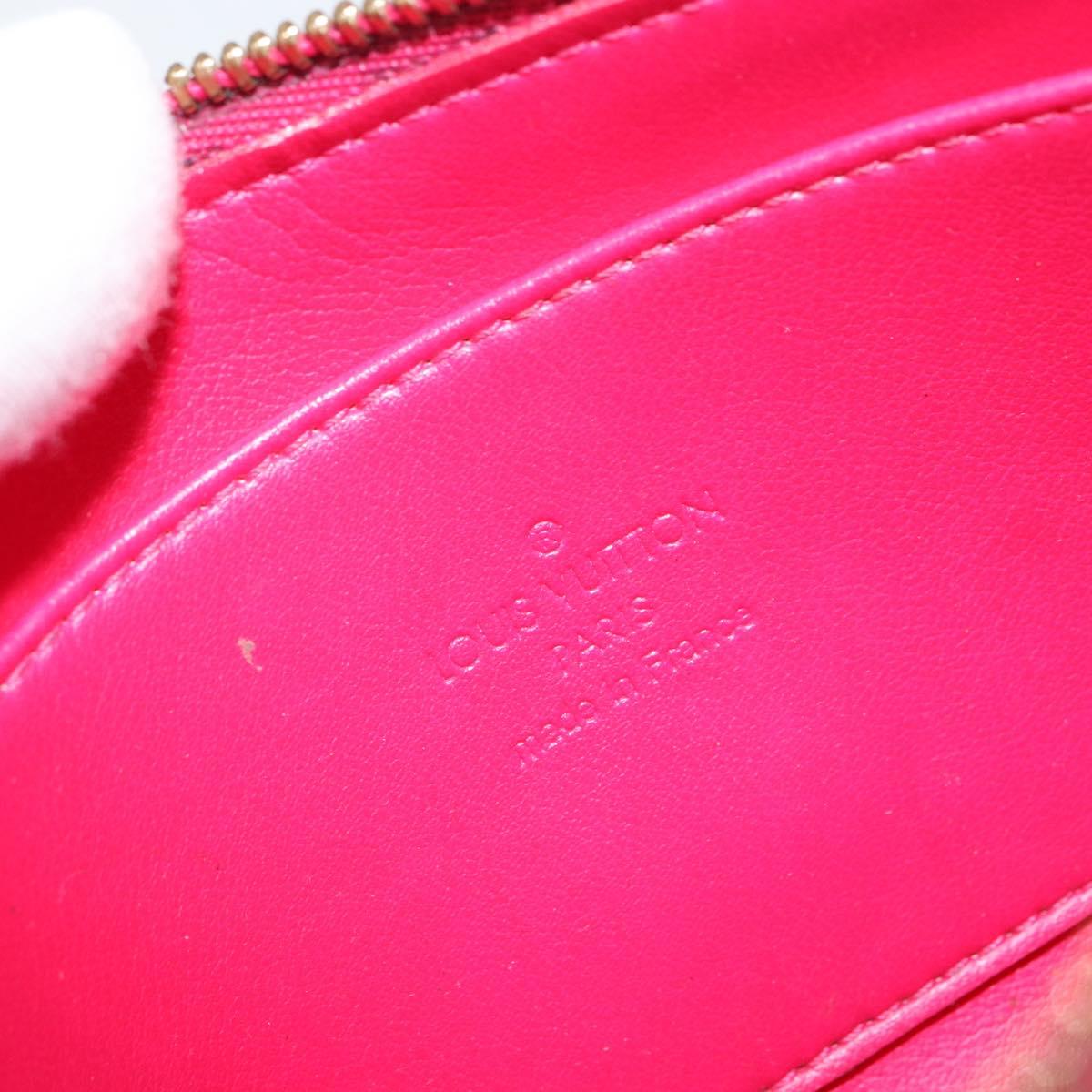 LOUIS VUITTON Monogram Vernis Trousse Cosmetic Pink Rose Pop M93647 Auth 162919