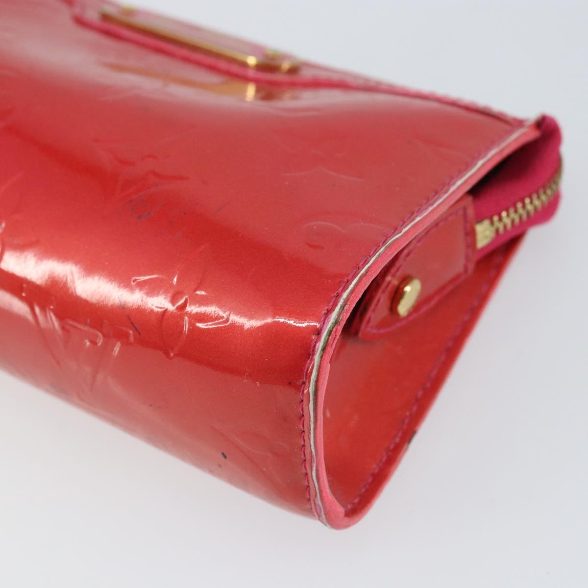 LOUIS VUITTON Monogram Vernis Trousse Cosmetic Pink Rose Pop M93647 Auth 162919