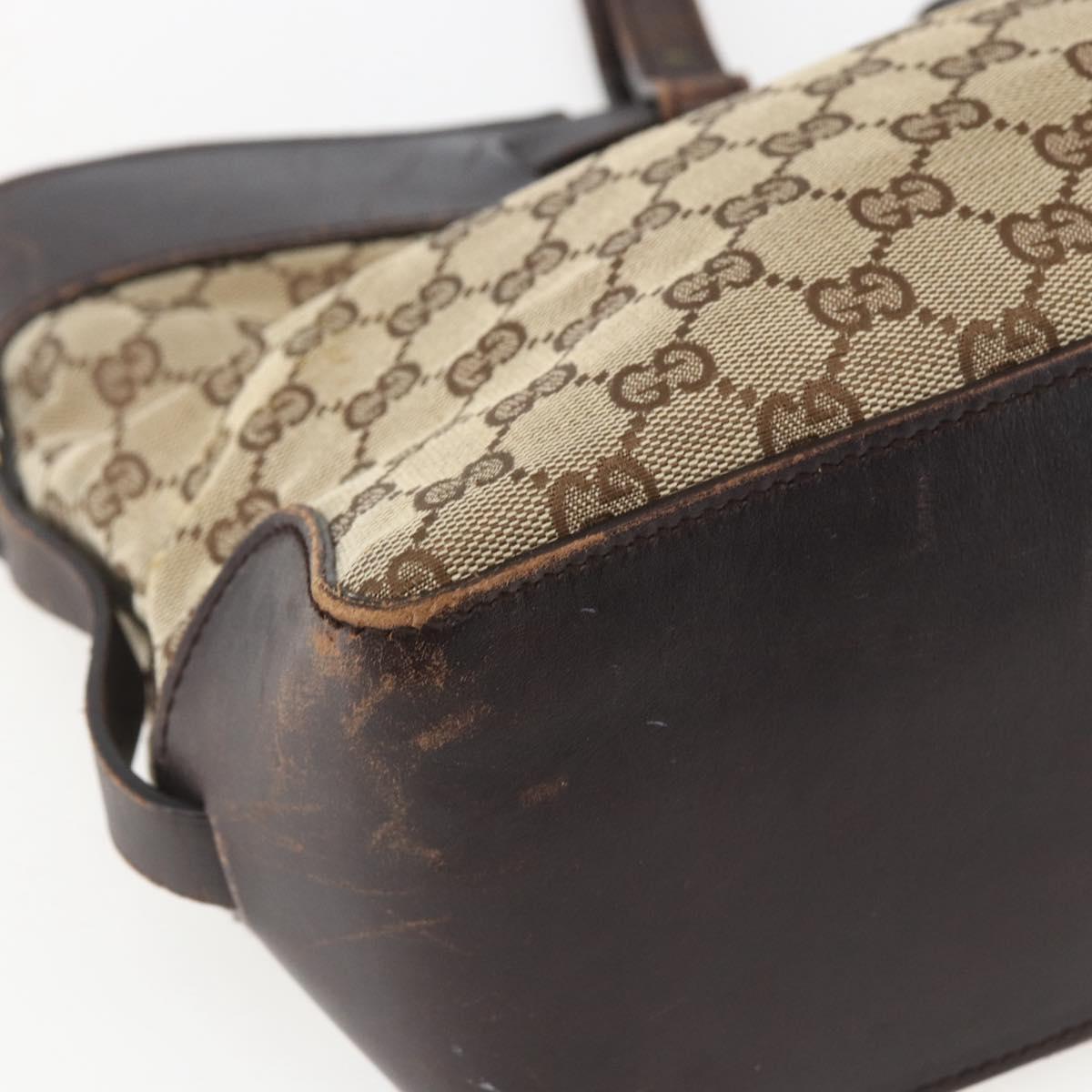 GUCCI GG Canvas Tote Bag Beige Gold 106251 Auth 162943