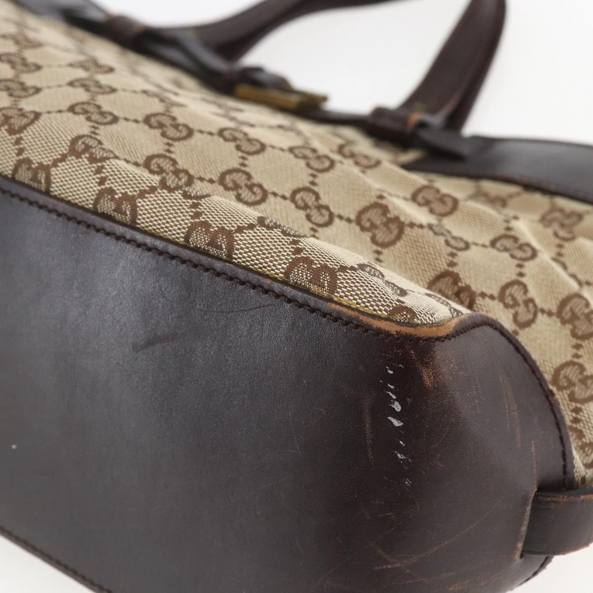 GUCCI GG Canvas Tote Bag Beige Gold 106251 Auth 162943