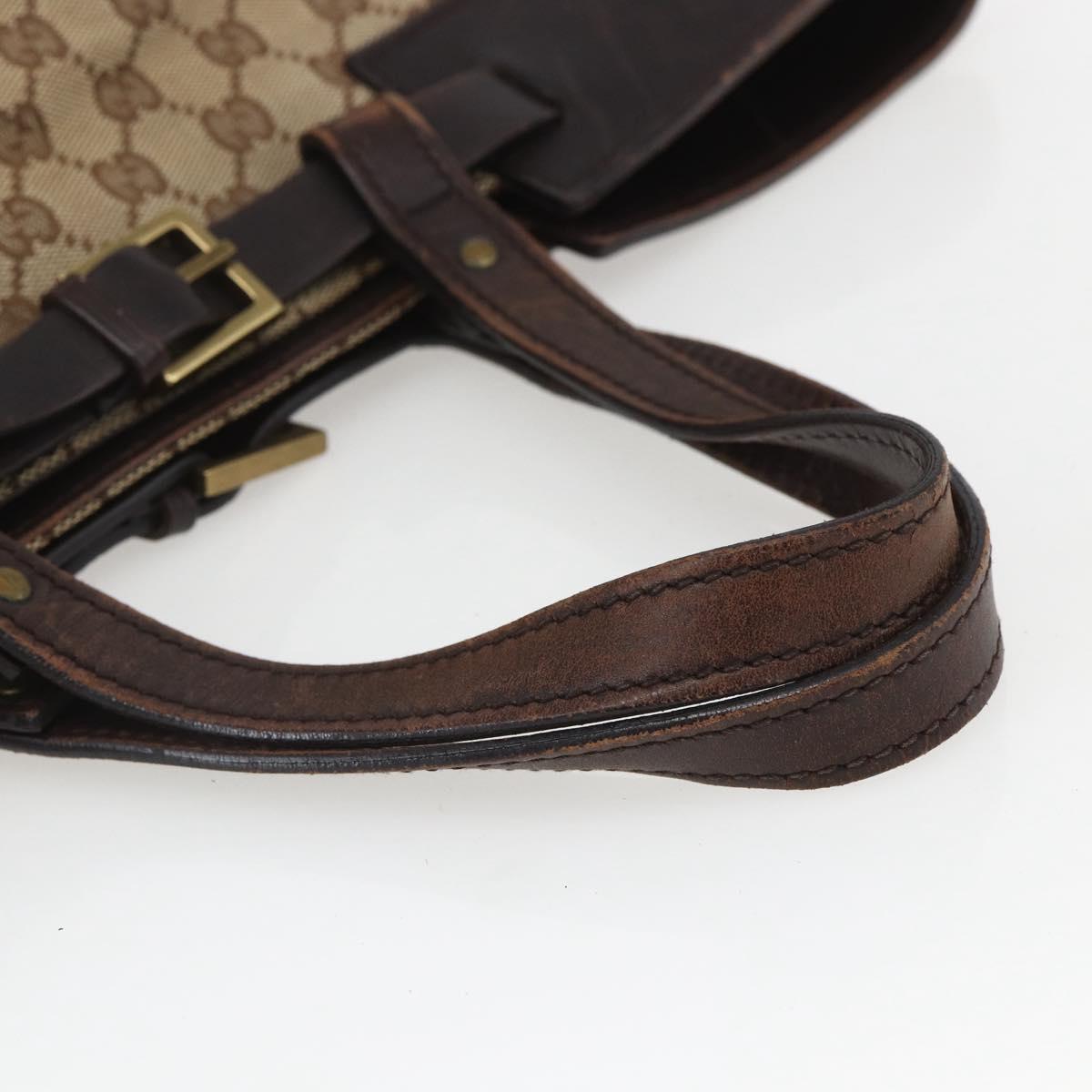 GUCCI GG Canvas Tote Bag Beige Gold 106251 Auth 162943
