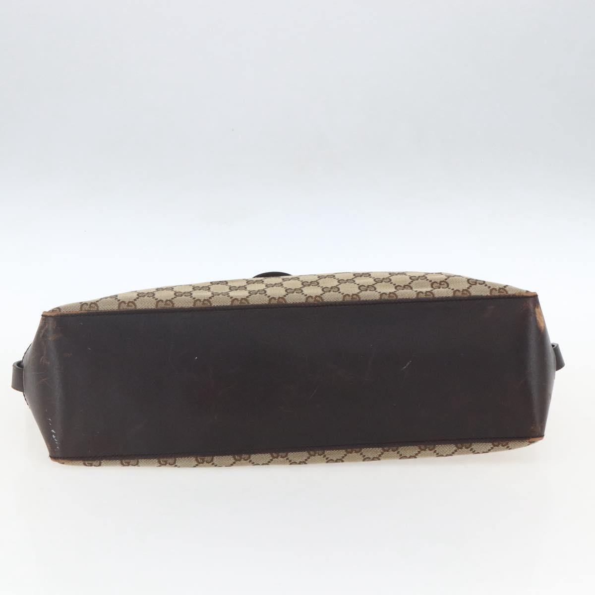 GUCCI GG Canvas Tote Bag Beige Gold 106251 Auth 162943