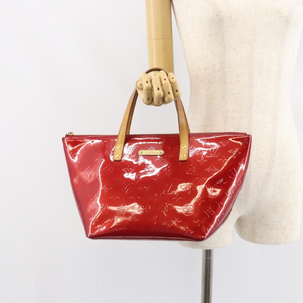 LOUIS VUITTON Monogram Vernis Bellevue PM Bag Pomme D'amour M93583 Auth 162944