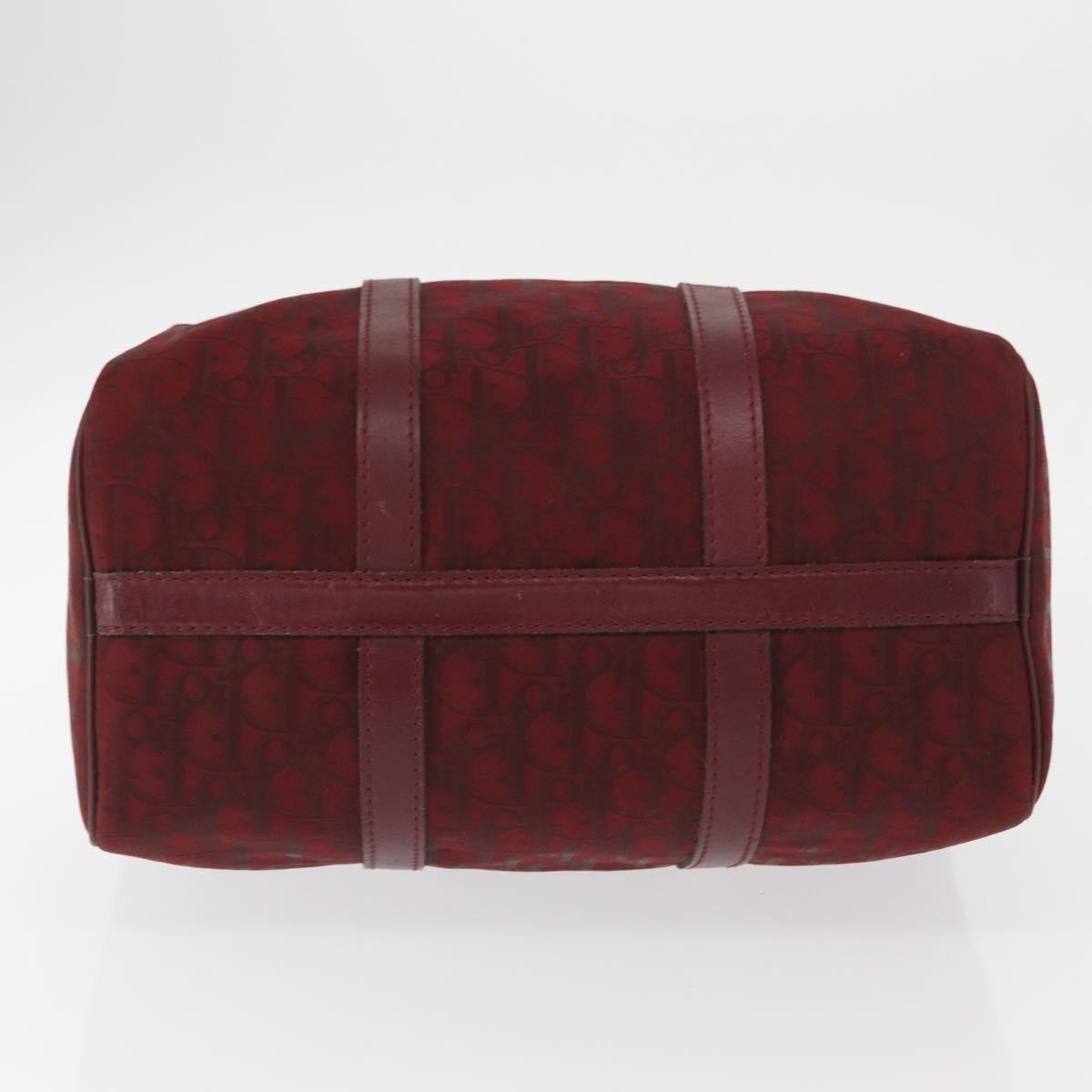Christian Dior Trotter Canvas Boston Bag Red Gold Auth 162946