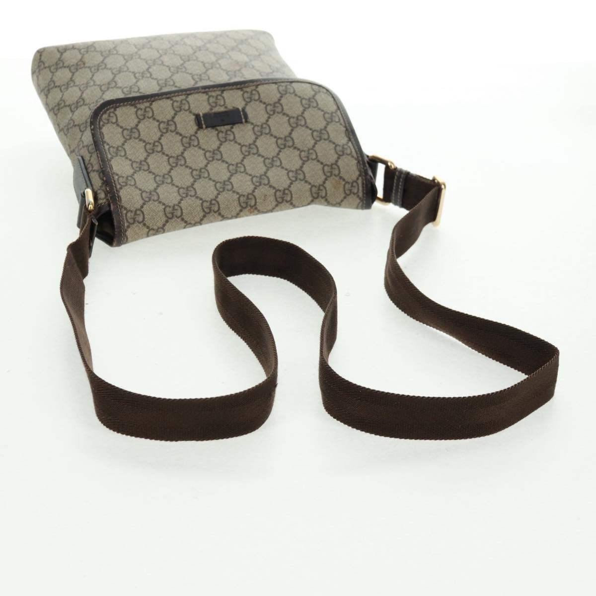 GUCCI GG Supreme Shoulder Bag PVC Beige Gold 223666 Auth 162948