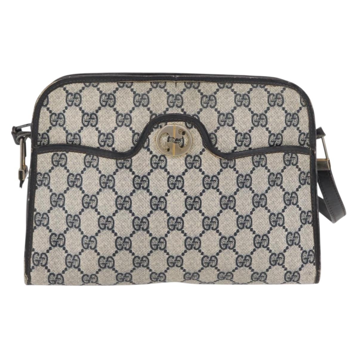 GUCCI GG Supreme Shoulder Bag PVC Navy Auth 162951