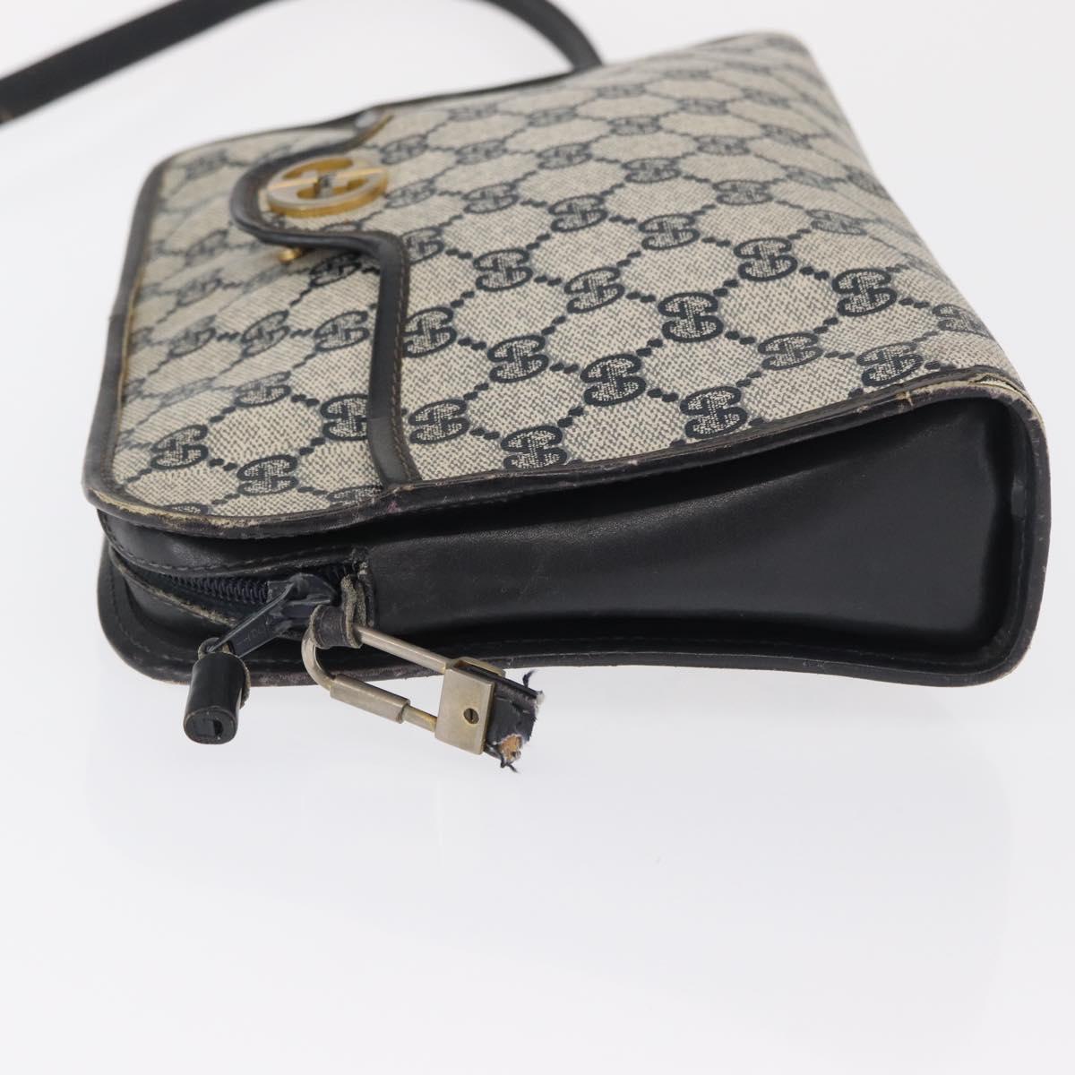 GUCCI GG Supreme Shoulder Bag PVC Navy Auth 162951