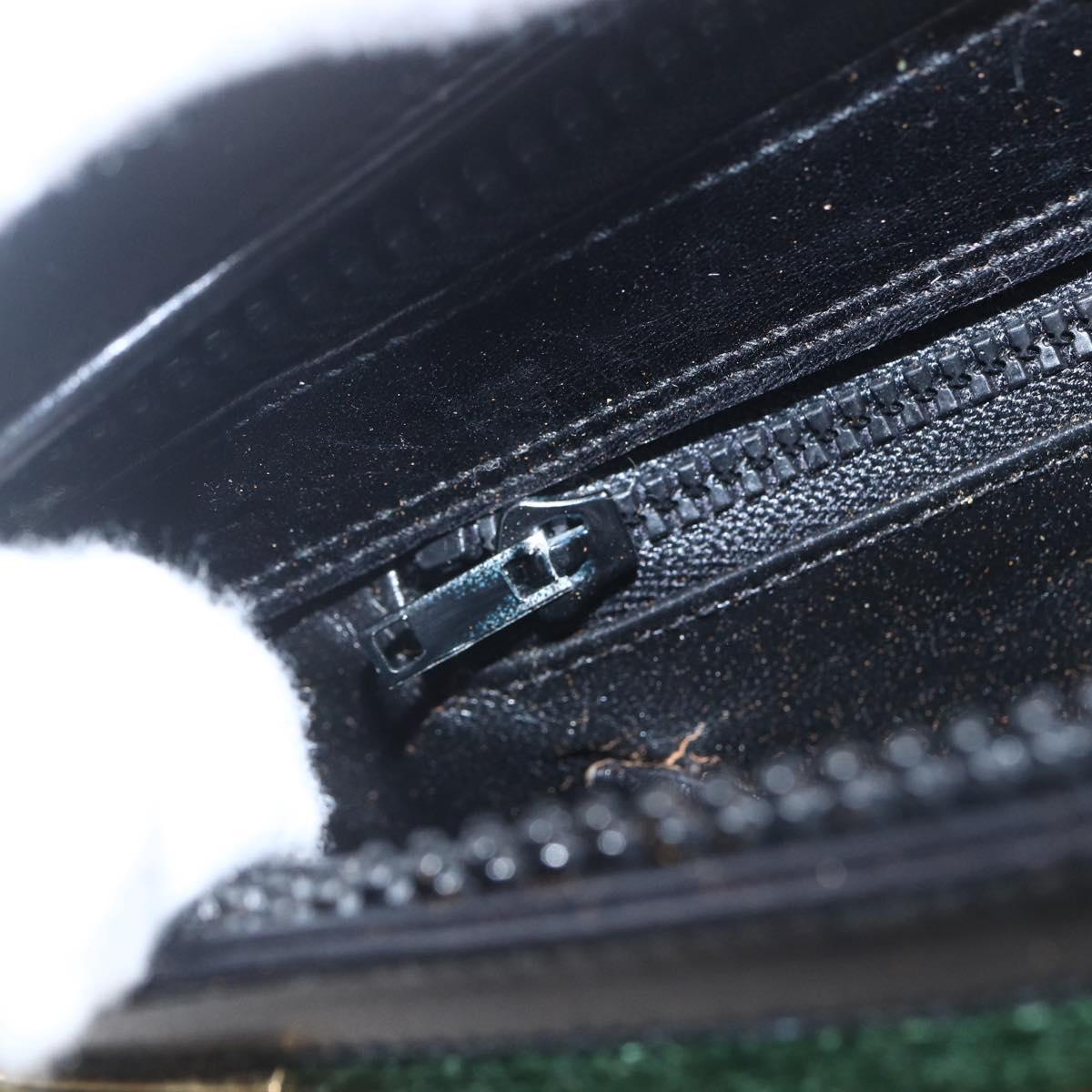 GUCCI GG Canvas Web Sherry Line Shoulder Bag Black Red Green Auth 162953