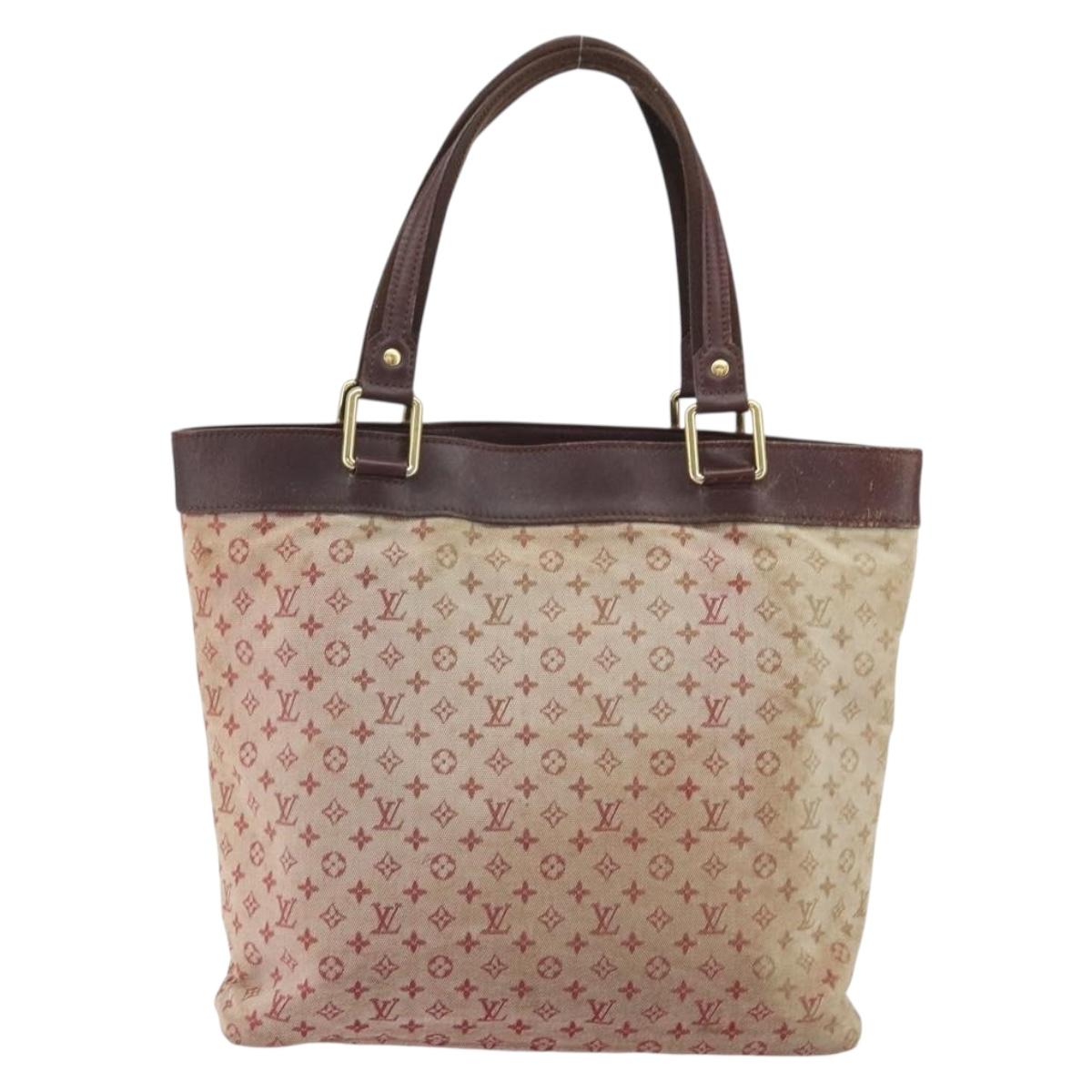 LOUIS VUITTON Monogram Mini Lucille GM Tote Bag Red M92677 LV Auth 162967
