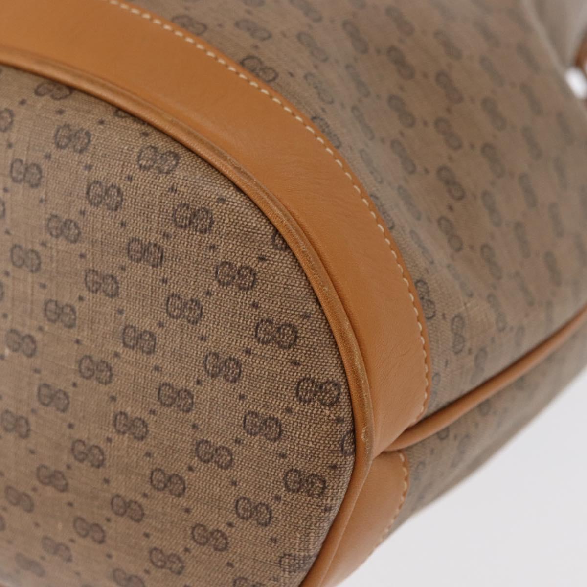 GUCCI Micro GG Supreme Shoulder Bag PVC Beige Gold Auth 162968