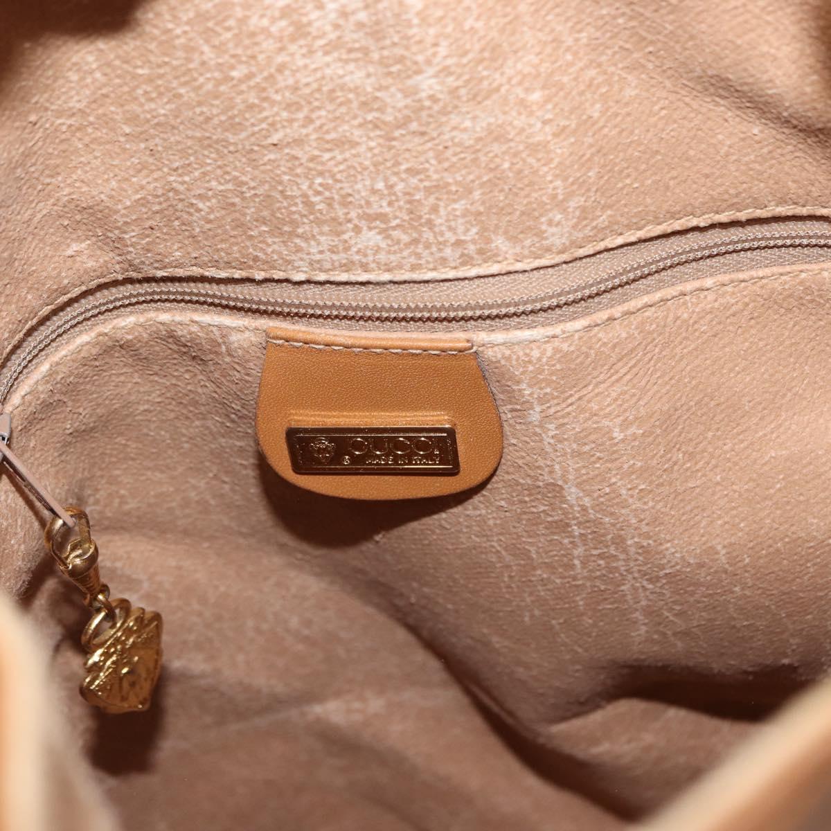 GUCCI Micro GG Supreme Shoulder Bag PVC Beige Gold Auth 162968