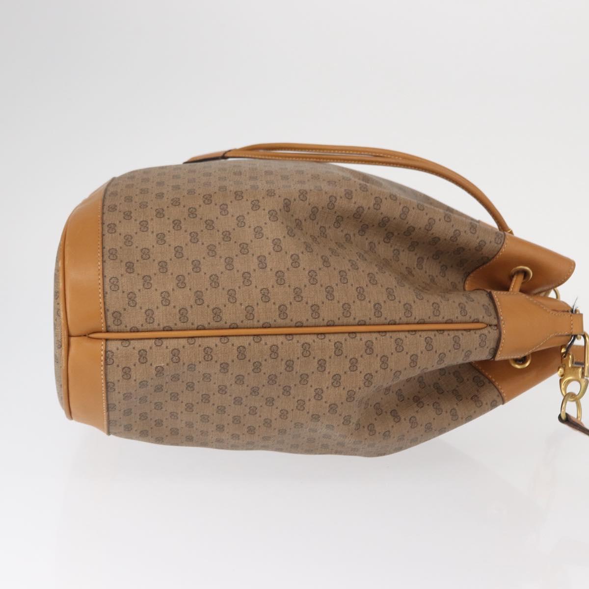 GUCCI Micro GG Supreme Shoulder Bag PVC Beige Gold Auth 162968