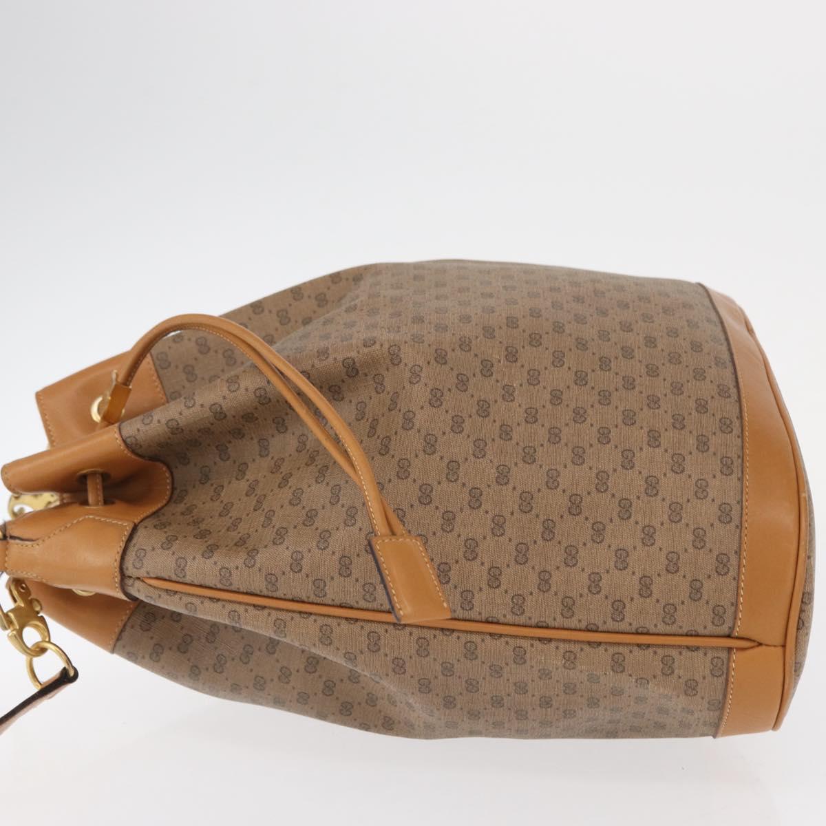 GUCCI Micro GG Supreme Shoulder Bag PVC Beige Gold Auth 162968