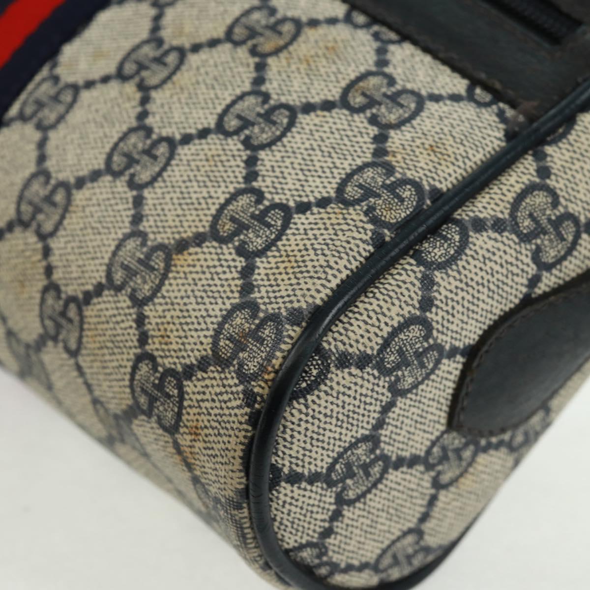 GUCCI GG Supreme Sherry Line Shoulder Bag PVC Navy Red 56 02 004 Auth 162970