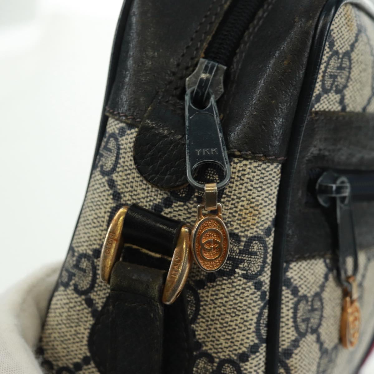 GUCCI GG Supreme Sherry Line Shoulder Bag PVC Navy Red 56 02 004 Auth 162970